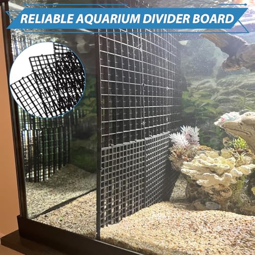 Image of 12 PCS 12x12 Inch Fish Tank Divider 10 Gallon Aquarium Divider with Sucker Clips Plastic Fish Tank Separator Black Egg Crate Light Diffuser Fish Separator for Aquarium Plastic Grid Panel