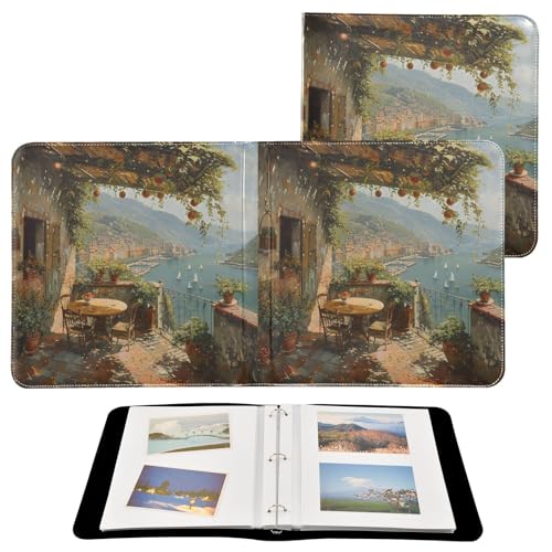 Álbum de fotos ALAZA con cubierta de poliuretano, diseño de tres anillos, para bodas, familia y viajes, 20 páginas autoadhesivas miniatura 2