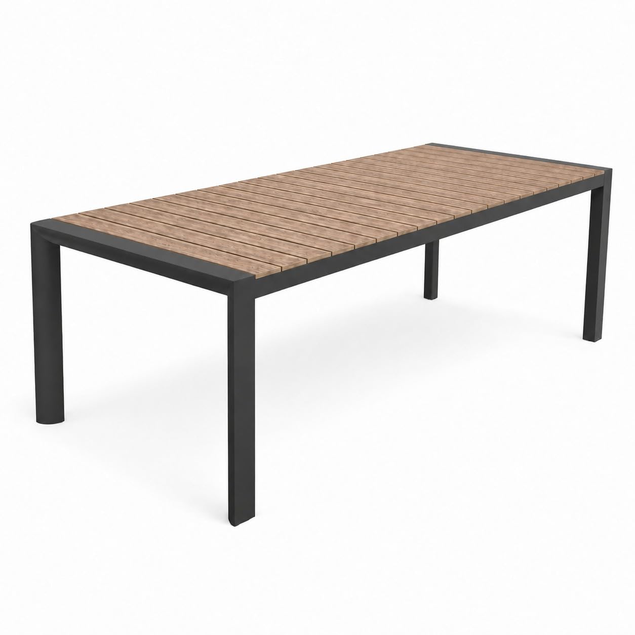 Totò Piccinni Tavolo GELSO Allungabile 223,5/293 cm Alluminio e Effetto Legno (Antracite)