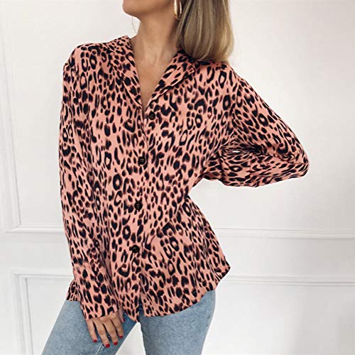 ShallGood Camicetta Donna Leopardata Scollo a V