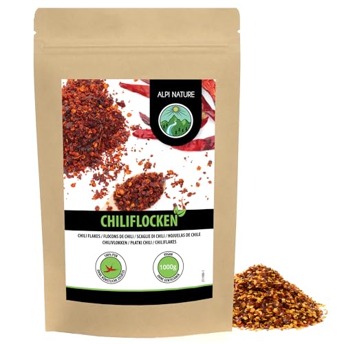 Hojuelas de chile (1kg), chiles triturados 100% natural y sin aditivos, chile picado, chile picante