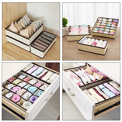 MELLIEX 4-pack ondergoed lade organizer opvouwbare garderobe verdeler organizer voor slipjes, sokken, bh's, stropdassen - Image 8
