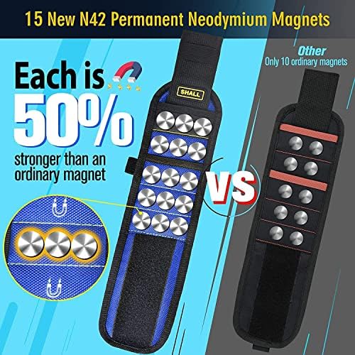 SHALL Magnetic Wristband for Holding Tools, Screws, Nails, Drill Bits for Women Men Stocking Stuffers - Cool Gadgets for Women Mother Mom Wife Girlfriend Men Father Dad Handyman