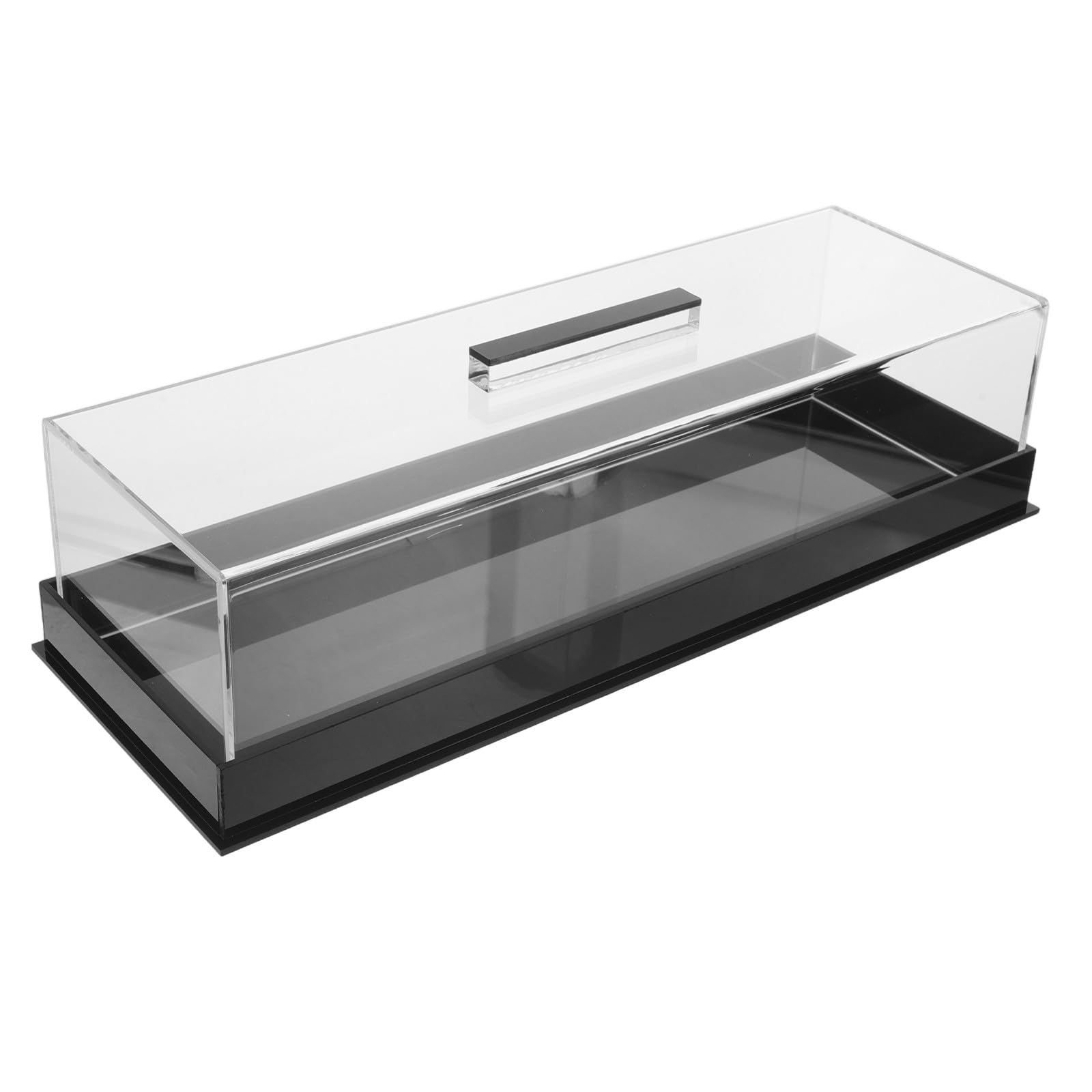 Plateau à gâteau rectangulaire acrylique transparent haute clarté avec cloche