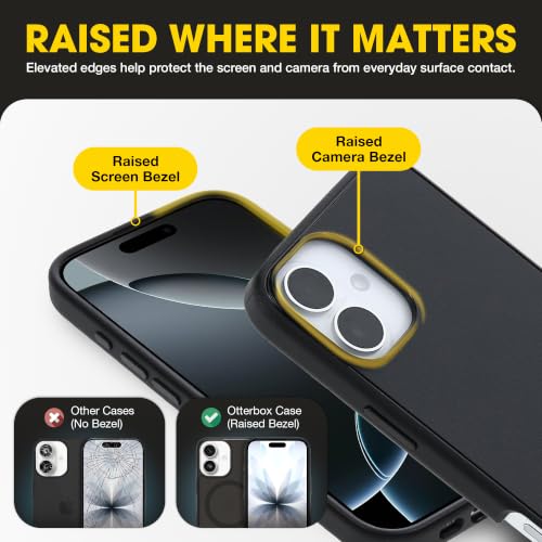 Image of OtterBox iPhone 16 Plus - Symmetry Series Slim MagSafe Case - Black | 3X Military Drop Protection - Slim - Shockproof - Pocket-Friendly - Raised Edges - Anchor Points - Non-Retail Packaging