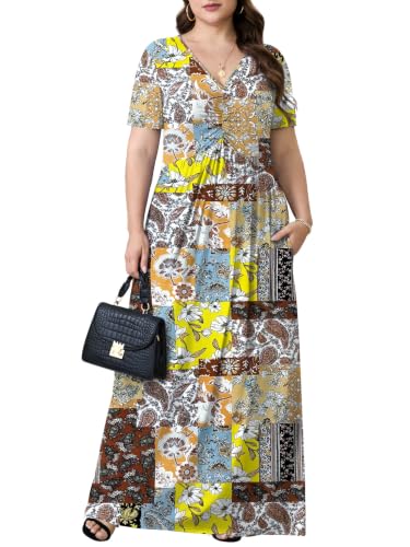 Image of PEVRL Plus Size Summer Maxi Dress for Curvy Women with Pockets 1X-5X