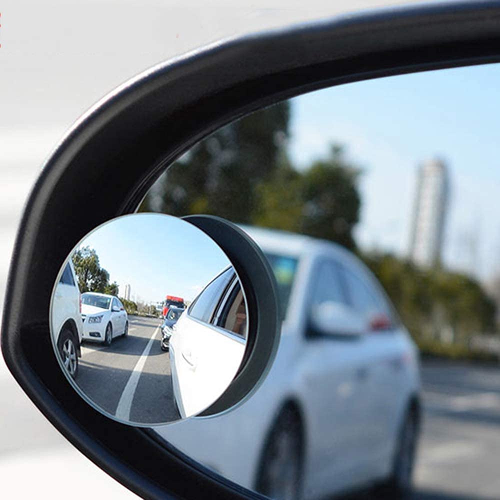 JAYI Jay Frameless Car Rearview Mirror Blind Spot Round Mirrors 360° Rotation Wide Angle Mini Convex Mirror. (Multi Color). 2 PCS.