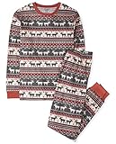The Children's Place Family Matching Christmas Holiday Pajamas Sets, Snug Fit 100% Cotton, Adult, Big Kid, Toddler, Baby, Harvest Fairisle, X-Large