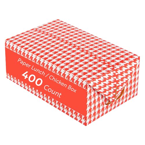 Image of Restaurantware Disposable Takeout Box 400 Count 47 Ounce Paper Greaseproof Food Container Recyclable Lunch Box Spill-Resistant Secure Closure Red