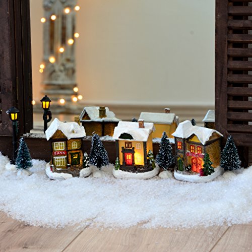 LED lumières de Noël à l'intérieur du village de Noël 10pcs. peint à la main avec chaîne lumineuse LED décoration de fenêtre blanc chaud Noël Cover