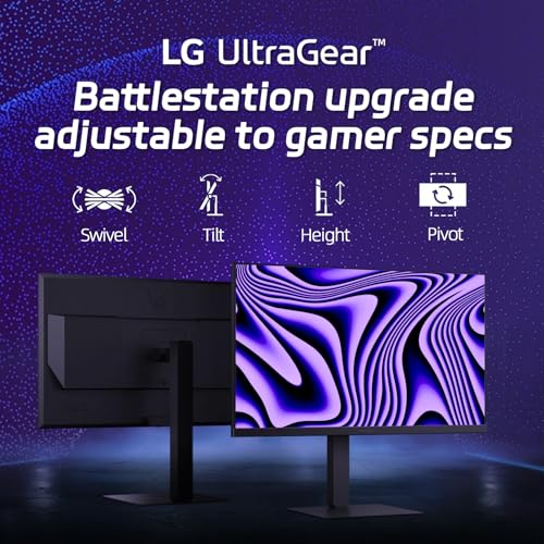 Image of LG 27 inch QHD Ultragear Monitor, 300Hz, 1ms, NVIDIA G-Sync, AMD FreeSync Premium, VESA DisplayHDR 400,HDMI, Displayport, USB Type-C, Tilt /Height /Swivel & Pivot Adjustment Stand