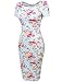 Hotouch Women's Floral Print Short Sleeve Cocktail Party Bodycon Dress Light Blue M