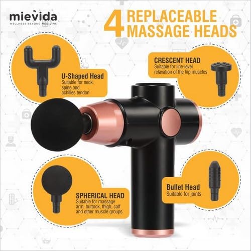 Mievida Fit Mini Pro Portable Electric Body Massage Gun | Dill tissue tissue bump for whole body pain and stress relief Mievida Fit Mini Pro Portable Electric Body Massage Gun | Dill tissue tissue bump for whole body pain and stress relief