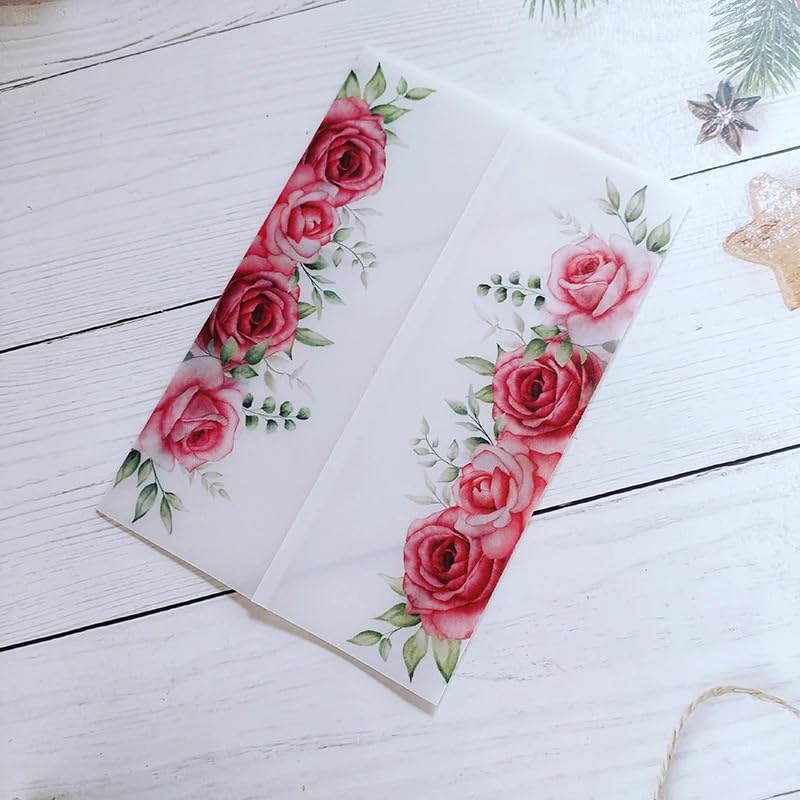 Papier welinowy do zaproszeń, 50 sztuk/partia Vellum Floral White Wedding Invitation Card Cover Sweet 15 Invites Jacket Wrap(Flower 04)