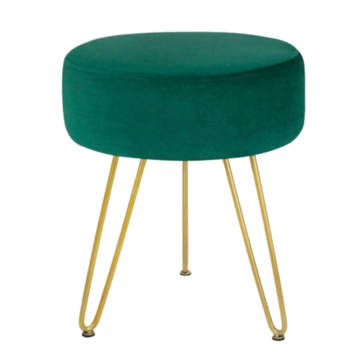 Ottomana Salón 1 Reposapiés Redondo Moderno De Terciopelo For El Hogar Asiento Extra(Grün)