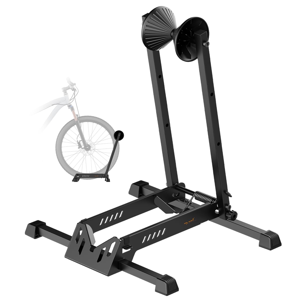 my wall Freistehender Klappbarer Fahrradständer - HR16L, für 20–29 Zoll, Radständer für MTB, Rennrad & E-Bike, Stabil, Faltbar, Einstellbar, Für Reifen bis 4,5", Bike Stand bis max. 35 kg