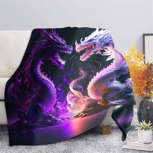 Couverture dragon 3D en microfibre premium jeté de lit inaltérable