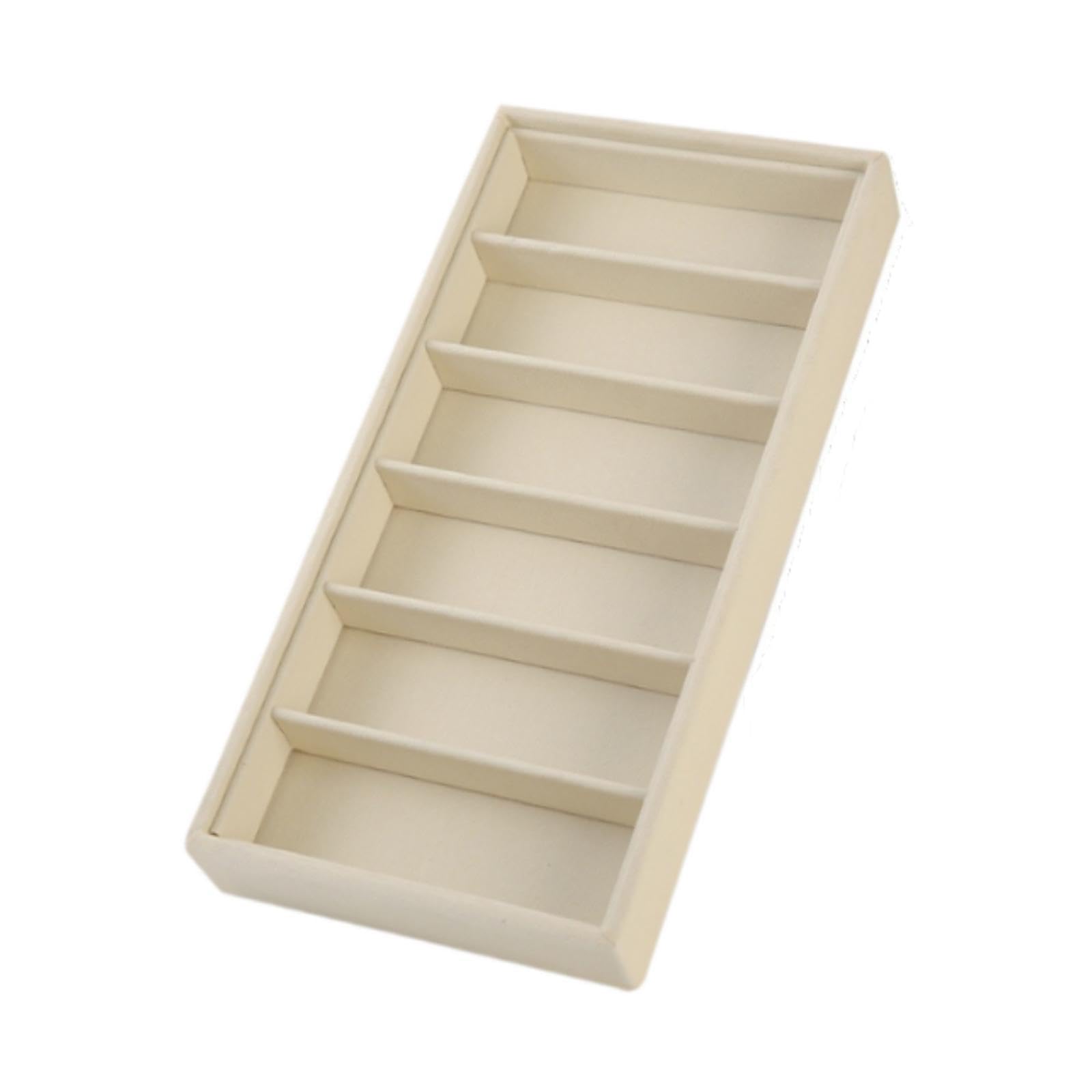TISHITA Bandeja para Gafas Organizador de Gafas de Sol, Caja de Almacenaje de Lentes Soporte para Joyas Material Suave Resistente para Regalar Uso en Tocador, Bandeja de Almacenamiento, Beige — view 7