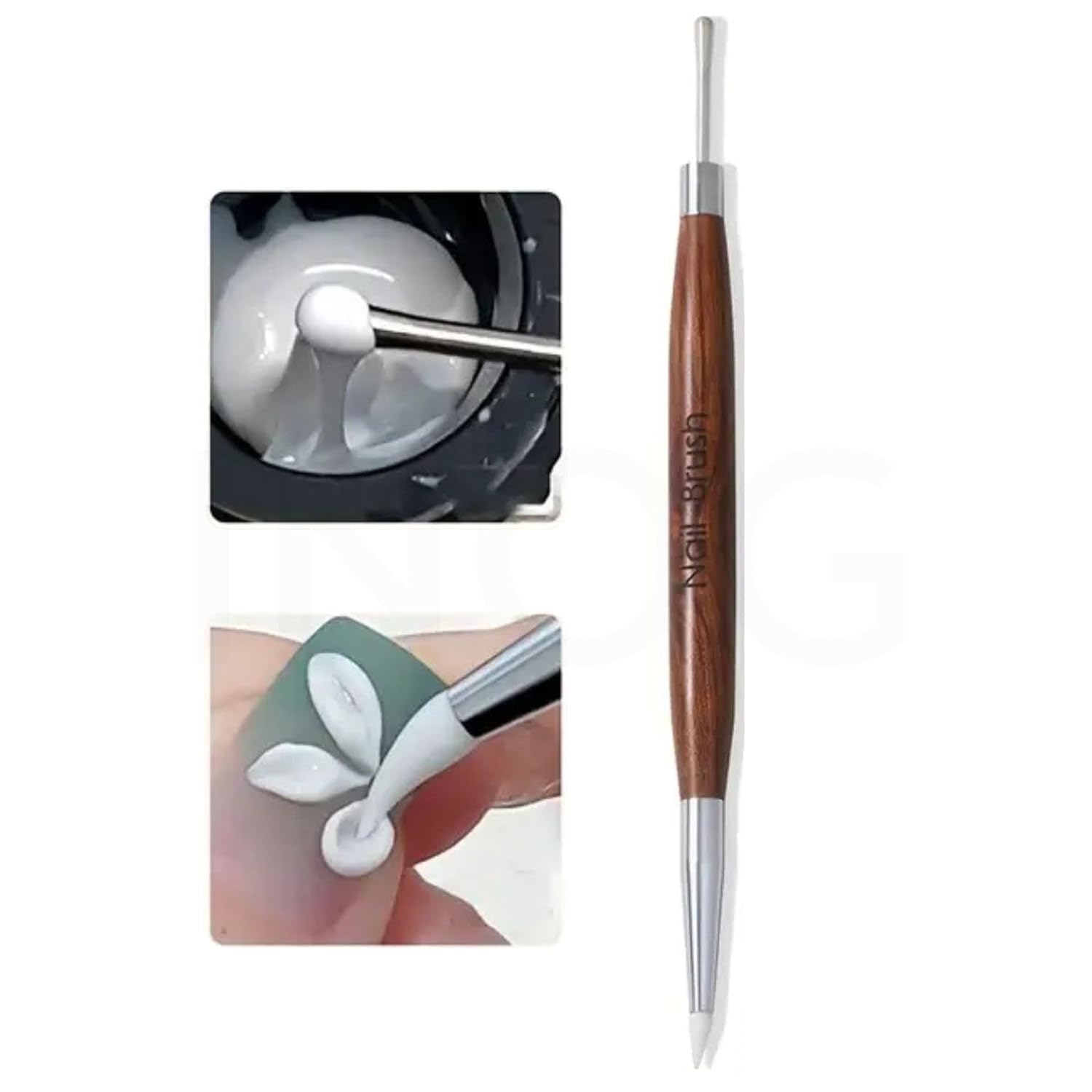 QUEENFINGER Double-Ended Nail Art Pen with Sandalwood Handle - Dual Tip Carving & Detailing Tool for Gel Nail Design, Multi-Functional Silicone Brush for Precise Manicure & Nail Artistry-image-17