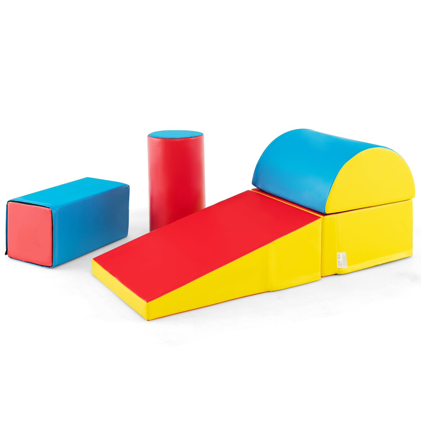 COSTWAY 5 Pieces Baby Climb and Crawl Foam Play Set, Colorful Children's Educational Software Activity Toys, Soft Climbing Blocks for Toddlers, Preschoolers (Red) — image 1