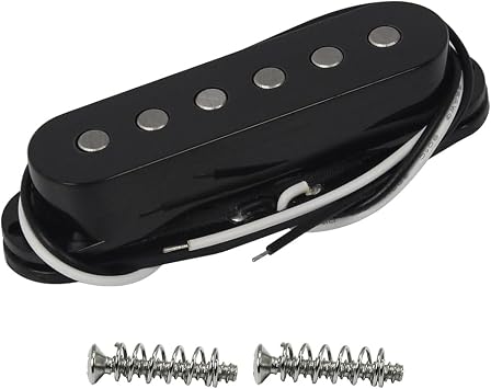 FLEOR Alnico 5 ST Pickup Single Coil Pickup Guitar Neck Pickup Flat Pole for ST SQ Electric Guitar, Black
