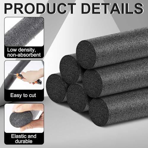 Pangda 4 Pcs 3 x 39.3 Inches Foam Backer Rod Grey Closed Cell Backer Rod Caulking Foam Tube Concrete Expansion Joint Driveway Crack Filler Rope for Joints Crack Filling Industrial Sealants by Pangda - Used condition - Image 4