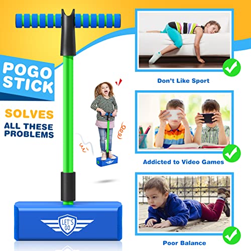Image of CUUGO LET'S GO! CG Jumping Promotes Growing Taller- Pogo Stick Foam Pogo Jumper for Kids, Toys for 3-12 Year Old Boys Girls Outdoor Toys Indoor Toys Fun Gifts Christmas Stocking Stuffers Gifts