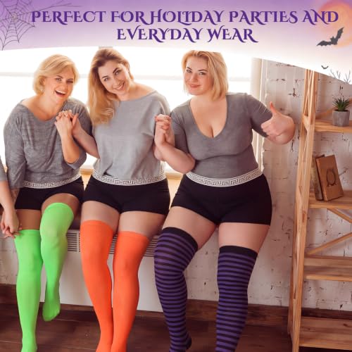 Image of 3 Pair Plus Size Thigh High Sock for Women