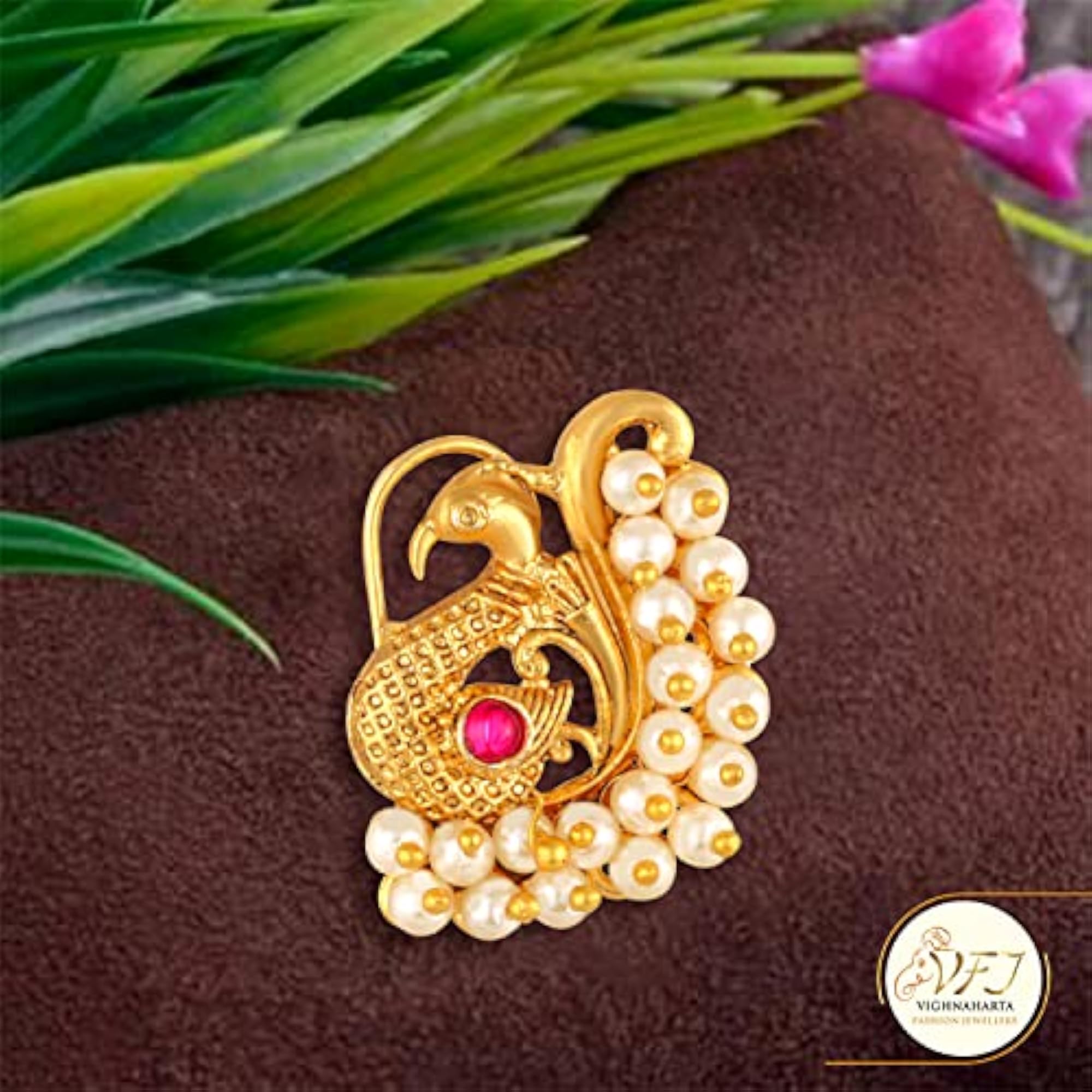 Women's Gold Plated Ancient Designs Nath