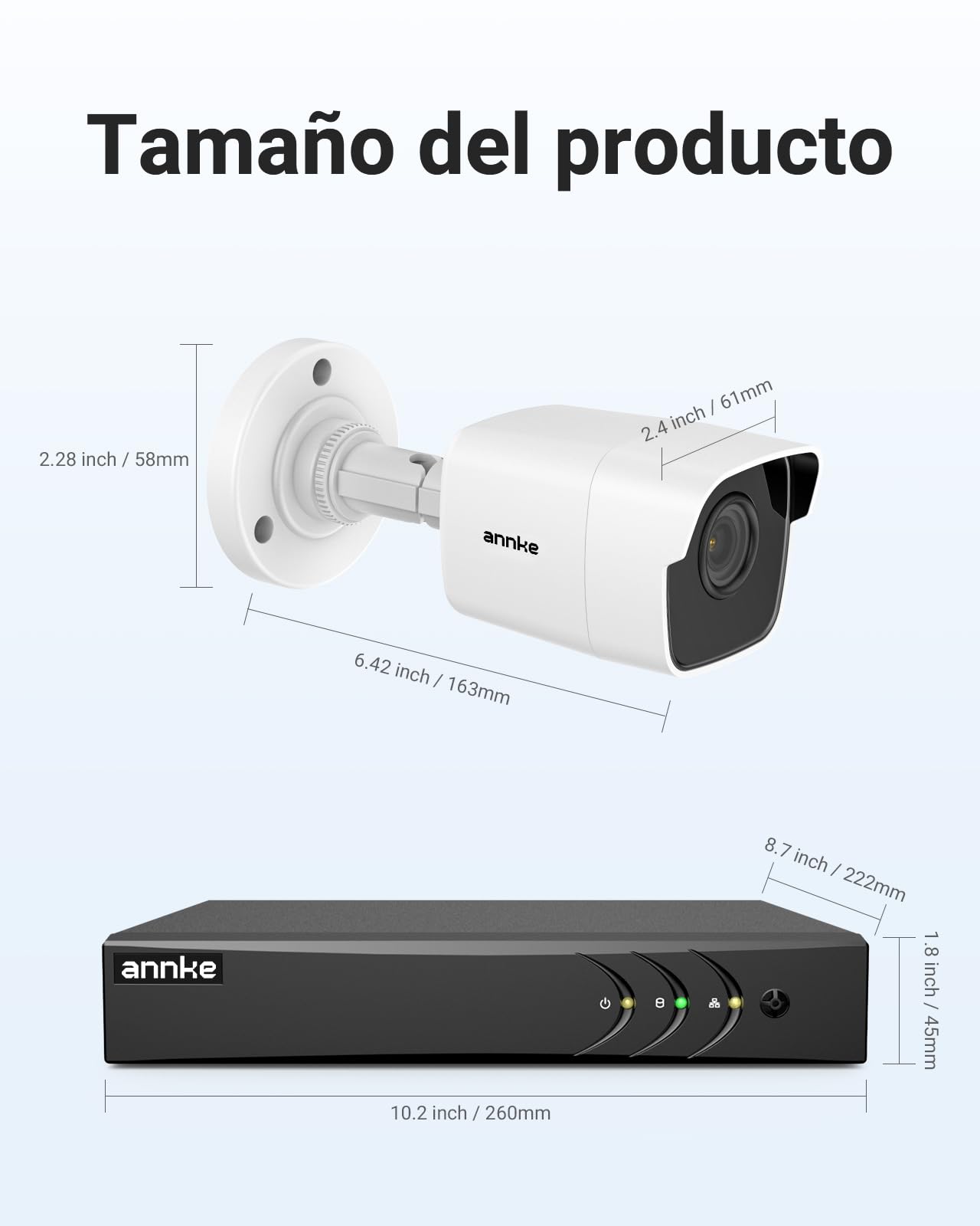 ANNKE Kit de Seguridad 8 Canales DVR de 3K Lite con 4 CCTV 5MP Cámaras Sistema de Videovigilancia IP67 Impermeable Visión Nocturna Silencioso - 1TB HDD Disco Duro
