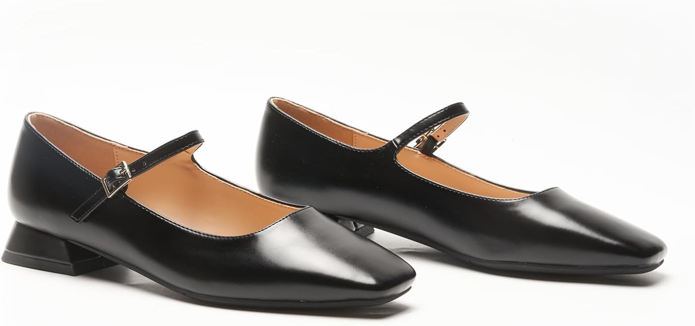 C.Paravano Women's Mary Jane Flats Adjustable Strap & Square Toe | Memory Foam Comfort | Perfect for Office, Weddings, Travel - Image 6