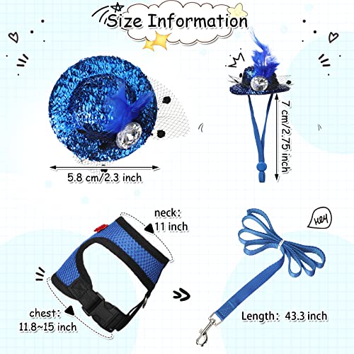 Image of Zhanmai 9 Pcs Chicken Harness and Leash for Hens Funny Chicken Accessories with Leash and Hats for Hens Duck Goose Parrot Small Pet Harness Adjustable Training Walking Supplies(S)