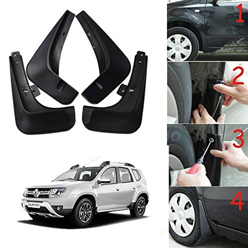 Image of Oshotto (O.E.M Fitting Cup Type) Mud Flap /Splash Guard Compatible with Renault Duster (2012-2016) (T-I) (Set of 4)