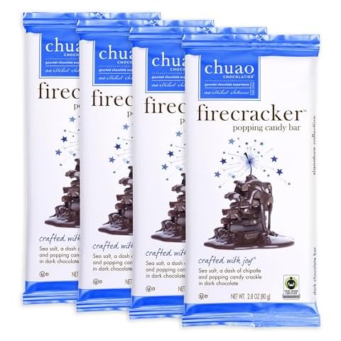Chuao Chocolatier Firecracker Dark Chocolate Bar, 2.8 ounces each (Pack of 4) Cover