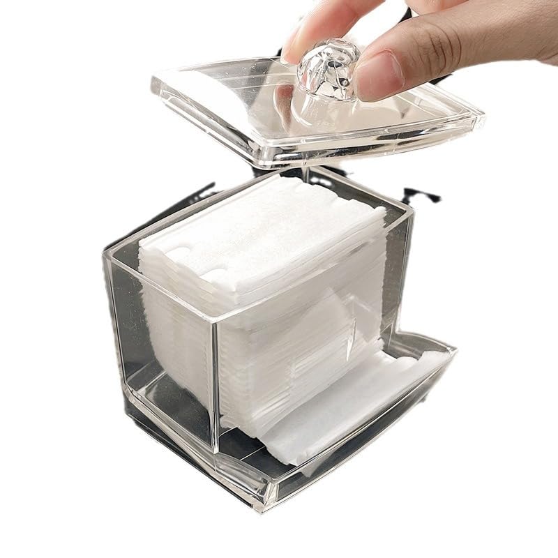 1 Pcs Qtip Holder with Lid - Cotton Swab Organizer for Bathroom Storage