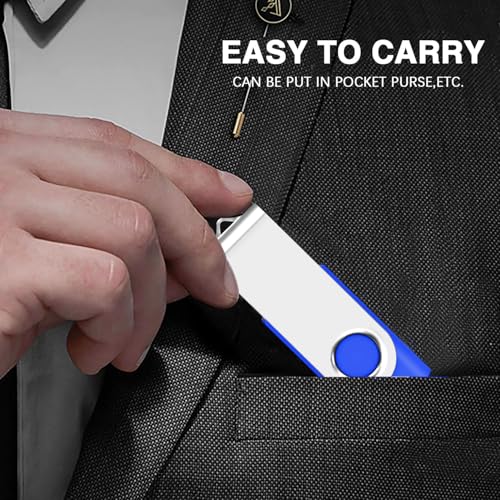 Image of 20PCS 4GB Bulk Flash Drives EASTBULL USB 2.0 Metal 4GB Flash Drive Bulk Thumb Drive Pack Swivel USB Drives Pack (Blue 20Pack)