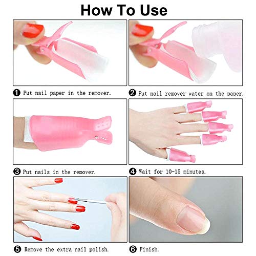 JZK 10x Finger Nail Clips + 10x Toe Nail Clips + 200x Nail Cotton Pads + 1x Nail polish Remover Tool set kit For Acrylic UV Gel Nail Remover - Image 4