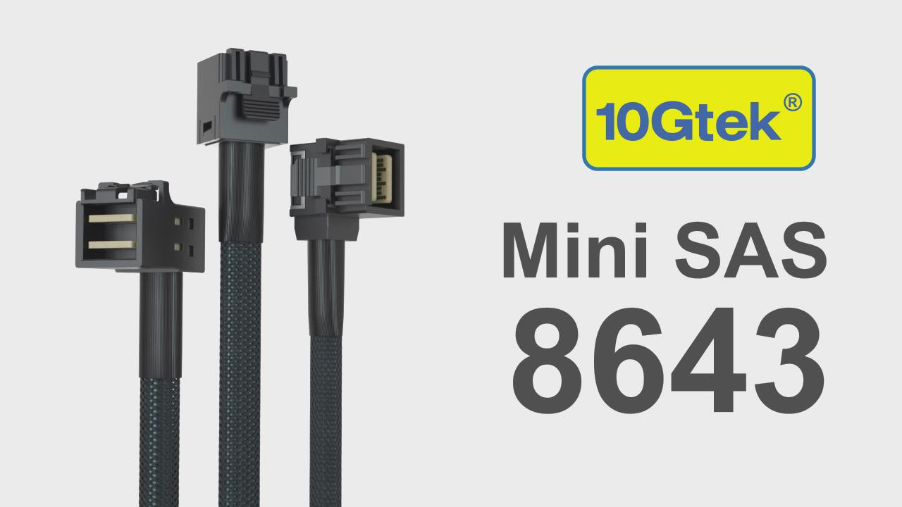 Cable Interno Mini SAS HD SFF-8643 A SFF-8087 - 0.5 Metros, Para SAS 12Gb/s