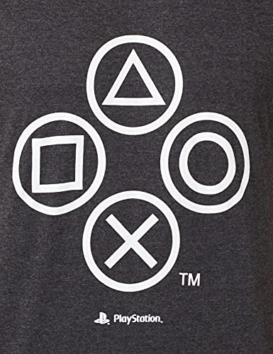 Camiseta Buttons, Masculino, Sony Playstation, Mescla Carvão, GG