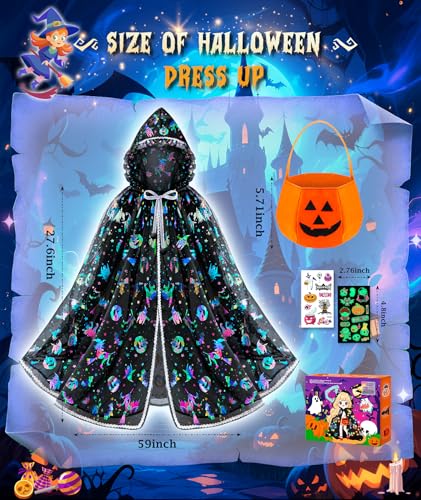 Capa Lumínica de Bruja para Niñas Halloween miniatura 5