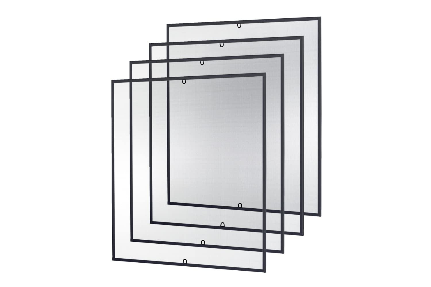empasa Insektenschutz Fliegengitter Fenster START Set Fliegenschutz | Alurahmen Mückengitter als Selbstbausatz in 120 x 140 cm, verschiedene Sets und Farben, Farbe:anthrazit, Ausführung:4er Set