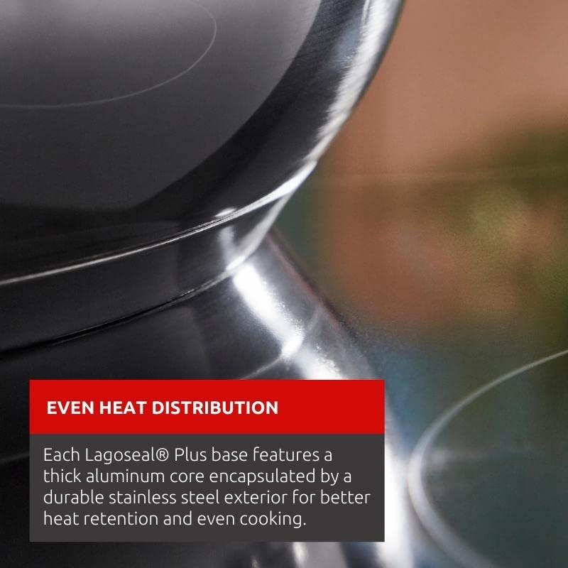 Lagostina Sfiziosa Set di Pentole Induzione, Gas e Forno in Acciaio Inox 18/10, 24 Pezzi, Fondo Lagoseal Plus, con 5 Casseruole, 3 Pentole, Bollilatte, 8 Coperchi, 7 Utensili Cucina - immagine 4