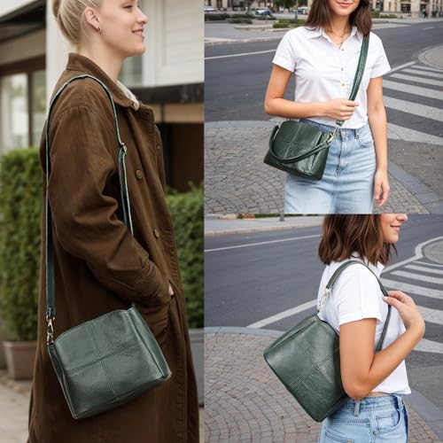 Image of Genuine Leather Women Shoulder Bag Small Crossbody Bags Purse Mini Casual Hobo Lady Handbags and Purses Messenger Satchel