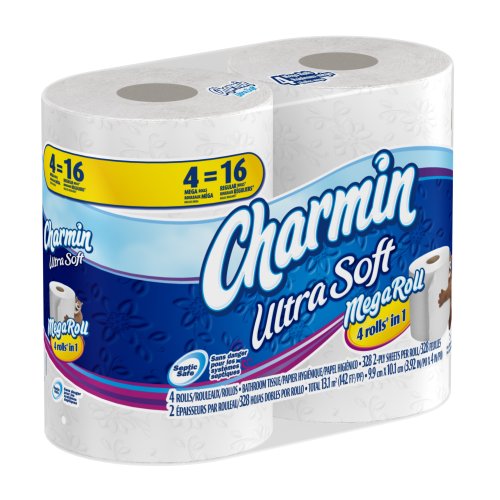 Image of Charmin Ultra Soft Toilet Paper 4 Mega Rolls (Pack of 6)