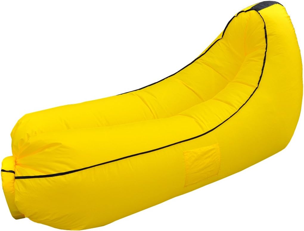 Banana Inflatable Lounger Inflatable Sofa Air Sofa Hangout Lazy Bag for Outdoor&Indoor