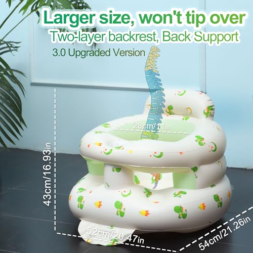 Image of Upgraded Inflatable Baby Seat with Safety Guardrails, Thicker Sit Me Up Floor Seat for Baby Chair Sit Me Up, Blow Up Baby Chair Built in Air Pump for Babies 3-36 mth
