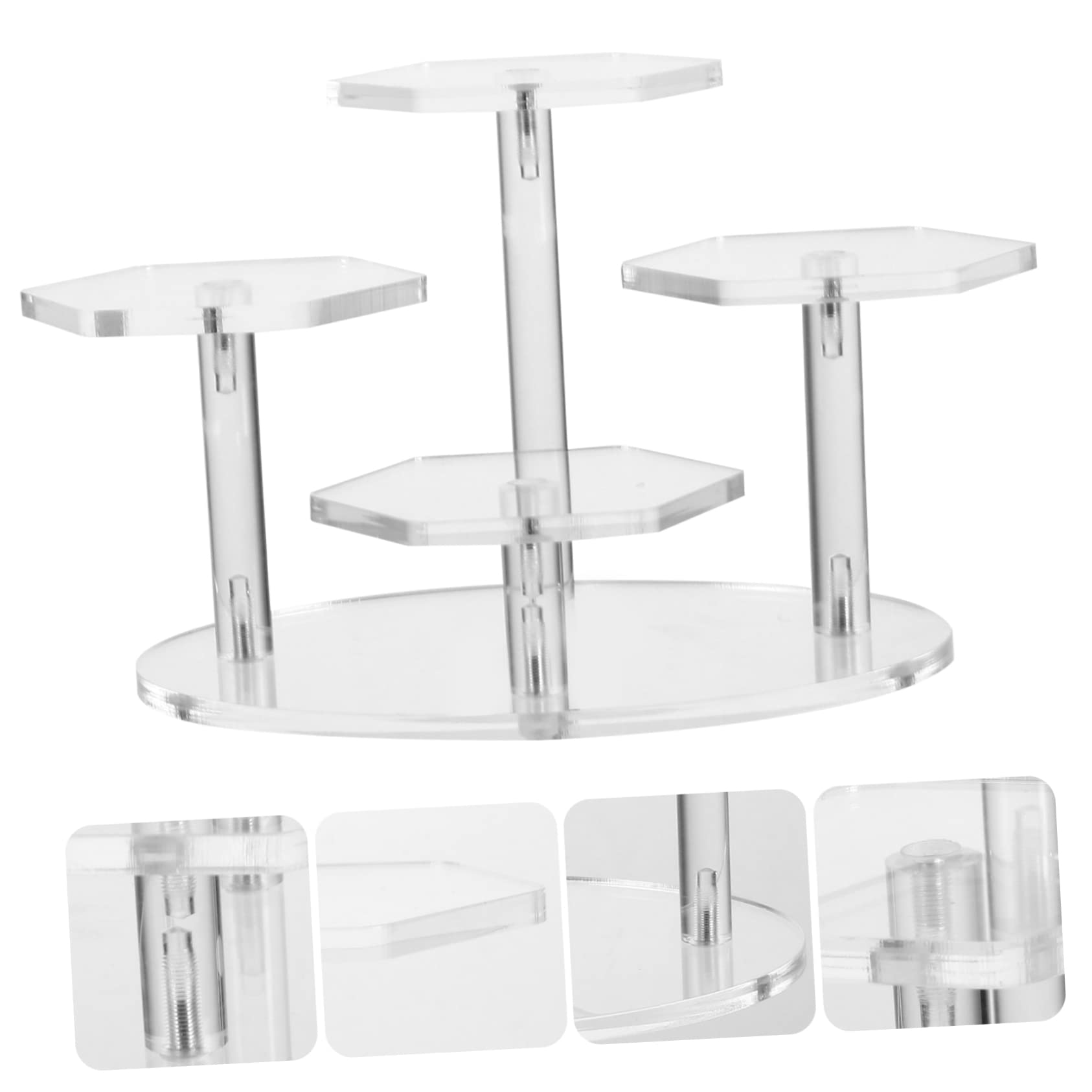 Alipis Soporte De Exhibición Vertical Acrílico Transparente 4 Capas Escalonado Acrílico Diseño Elevador para Figuras y Joyería, Uso En Hogar, Dormitorio o Escritorio, Gran Tamaño