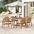 Christopher Knight Home Meja Acacia Wood Outdoor Dining Set for 6, Wooden 7 Piece Patio Dining Table Set, Wooden Outdoor Dining Armchair and Table Set with Cushion, Patio Furniture Set, Teak+Beige