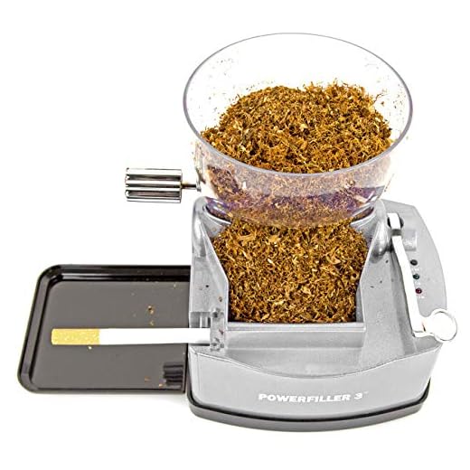 Powerfiller 3 - entubadora eléctrica con embudo de tabaco XXL | máquina de entubado de tabaco | entubadora automática de cigarrillos con técnica patentada de inyección por deslizamiento (plata)