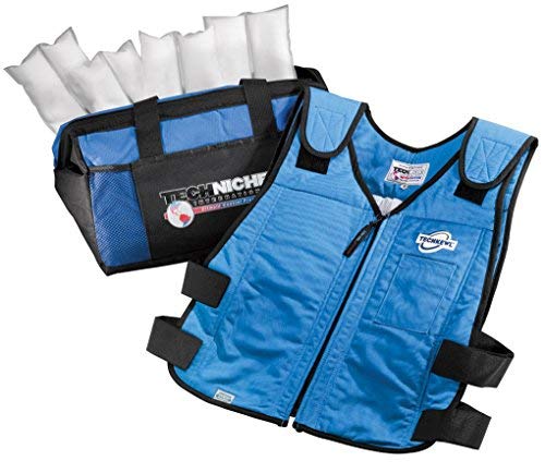 COOLING VEST - Blue - M/L Fits 100-175 lbs - With Phase Change Cool Pax & Cooler Bag